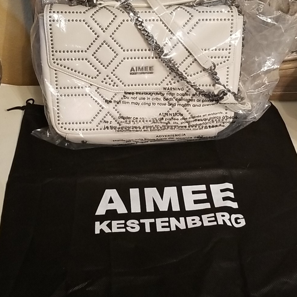 Aimee Kestenberg White Studded Shoulder Bag